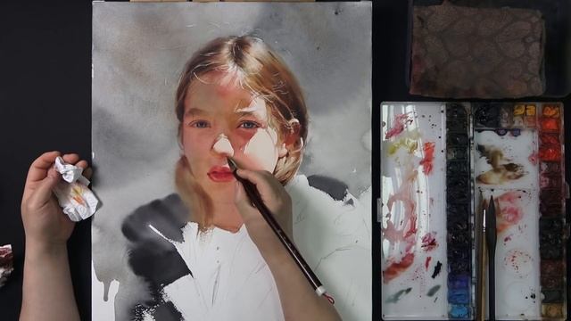 Watercolor portrait painting │ 인물수채화 초상화 수채화 │ смотреть онлайн