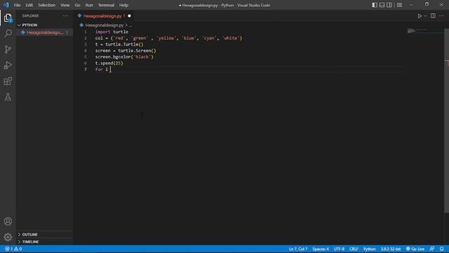 How to create a #hexagonal #design  using #turtle  #graphics #python #programming