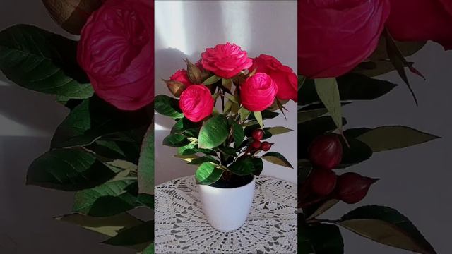 Кустовая роза из фоамирана. #изфоамирана #цветы