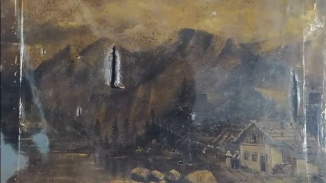 Реставрация картины "Пейзаж с озером" смотреть онлайн