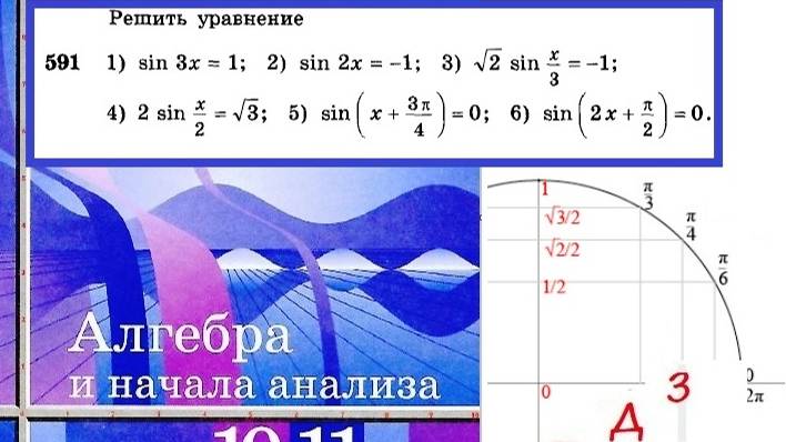 Алимов Ш.А. Алгебра и начала анализа 10-11 кл.  № 591 Решить уравнение