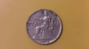 1 лира 1922 Италия. Король Нумизмат ( 1 lira 1922 Italy Kingdom)