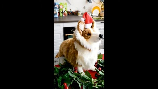 Мягкая игрушка собака Корги Hansa Creation - Новогоднее настроение смотреть онлайн