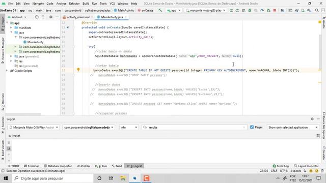 Update no SQLite com Android Studio смотреть онлайн