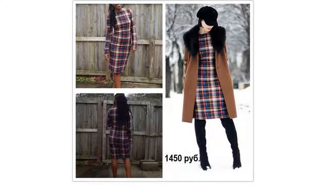 Женская одежда с Алиэкспресс. Клечатое платье с длинным рукавом осень-зима. смотреть онлайн