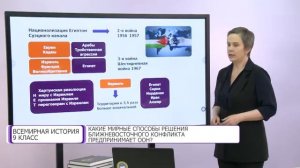 Всемирная история. 9 класс.Какие мирные способы решения ближневосточного конфликта предпринимает ОО