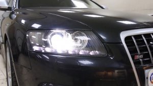 Audi A6 C6   Замена штатных линз на ксеноновые Hella 5R BG, покраска масок, бронирование