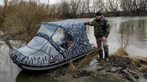 Обзор лодки RiverBoats RB - 370 пайол.С тентом трансформером. Замер скорости с мотором Yamaha 9.9