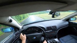 BMW 530d e39 POV test drive by seen through cars