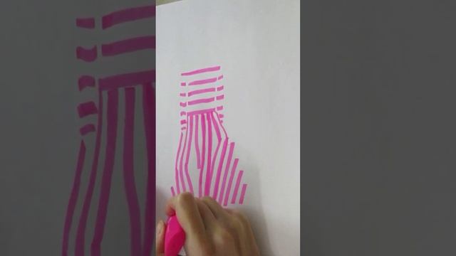 Fashion illustration рисую текстовыделителем без наброска | полоска #fashionillustration #скетч