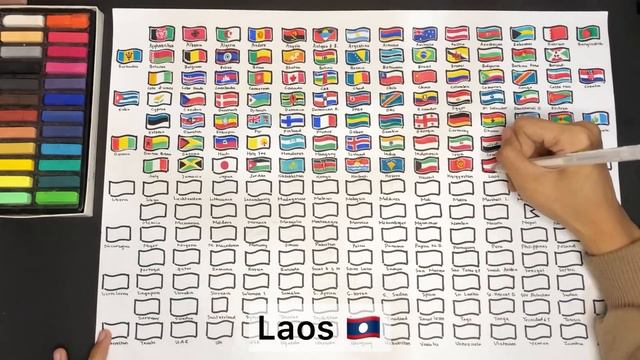 197 country flags tiny drawing #flag смотреть онлайн