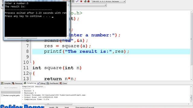 49.How To Function Return Value  In C Language with Example Step By Step(Urdu/Hindi)
