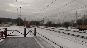 Электропоезд ЭР2К-980 "Яхрома" станция Яхрома 3.02.2021