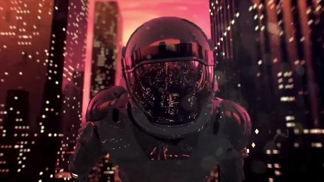 Астронавт летит над городом Слушаем музыку 45 минут смотреть онлайн