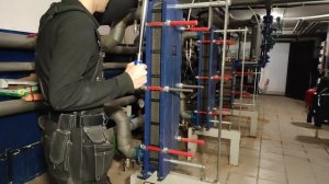 Протяжка теплообменника после сборки