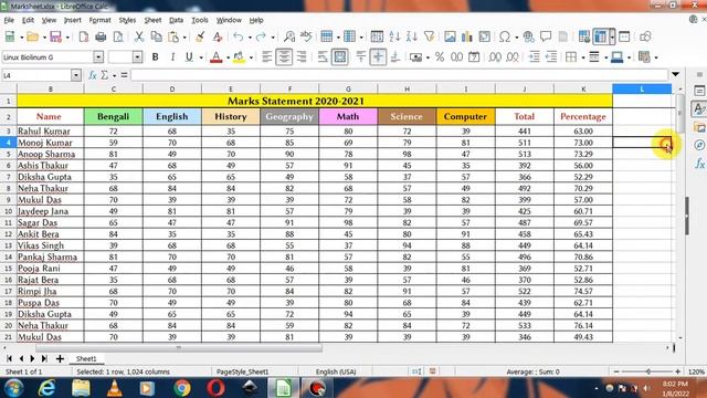 How to Freeze Multiple Rows and or Columns in LibreOffice Calc || In Hindi