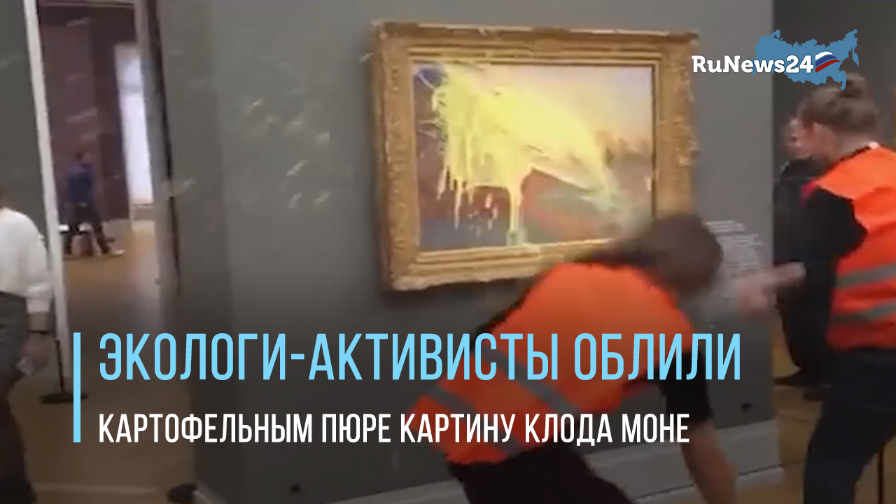 В Потсдаме экологи-активисты облили картофельным пюре картину Клода Моне