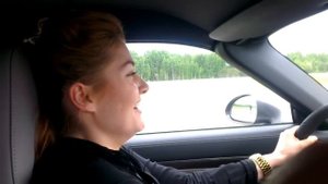 Girl in Porsche 911 Turbo S reaction to launch control 0-200 km/h