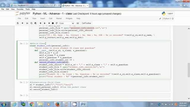 Python ML Advance 1 class inheritance