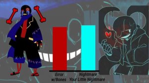 Error Sans VS Nightmare Sans Power Levels