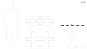 Кнехт. Чертёж. Ship bollard J. Drawings.