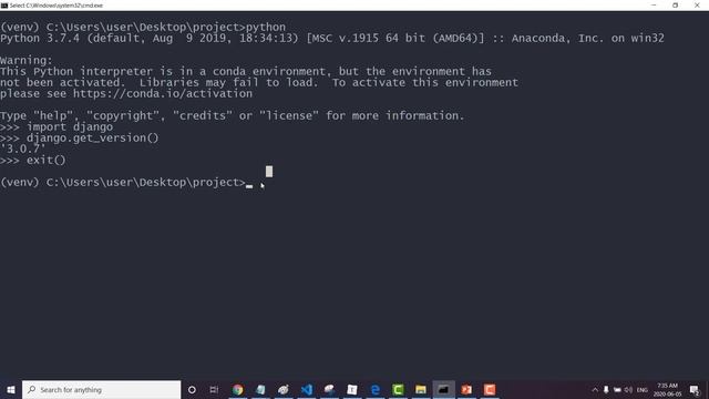 Django 3 Crash Course with API | Installation and running django 3