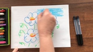 РИСУЕМ РОМАШКИ МАСЛЯНОЙ ПАСТЕЛЬЮ. ПРОСТЫЕ РИСУНКИ ДЛЯ ДЕТЕЙ.