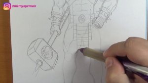 How to draw Shao Kahn, Mortal Kombat, Как нарисовать Шао Кана, Мортал Комбат