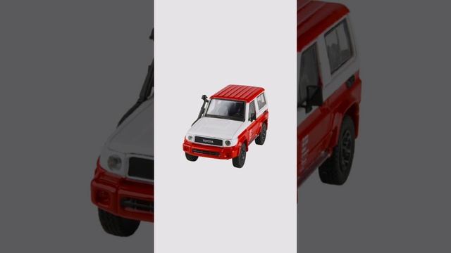 2014 Toyota Land Cruiser 71 SWB (Short Wheel Base) Red & White "2023 Auto Salon" 1/64 Diecast Model