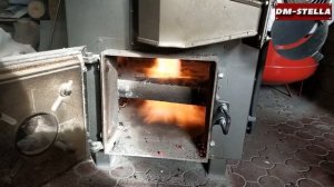 Работа пиролизного котла на сырых дровах DM-STELLA