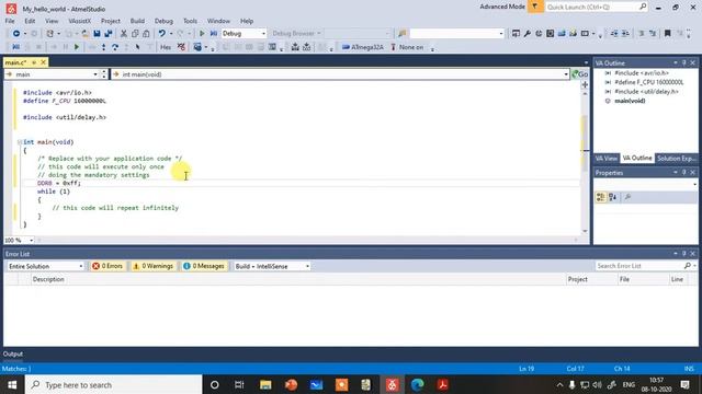 Write your first Program on Atmega32 using Atmel Studio