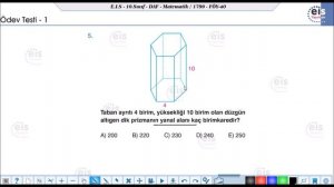 (2020-2021) EİS 10 Mat DAF, 40.Föy (Uzay Geometri 1) Konu Anlatımı ve Ödev Testleri Çözümleri