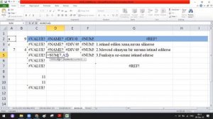 MS Excel 2010 səhvlər (#NAME?  #VALUE!  #REF! # NUM!  #DIV/0!)