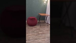 Пуфик для спальни круглый, велюр, 55х43