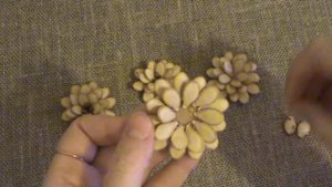 Цветы из тыквенных семечек / DIY