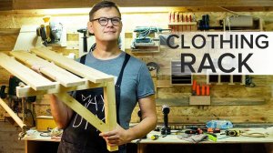 DIY Wooden Clothing Rack  + Free SketchUp Plan Shelf