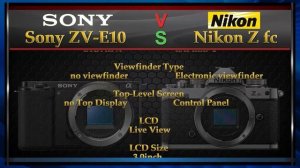 Sony ZV-E10 vs Nikon Z fc Comparison Video (Spec Comparison)