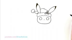 How to Draw Christmas Pikachu Easy _ Pokemon. Как нарисовать Рождественского покемона Пикачу.