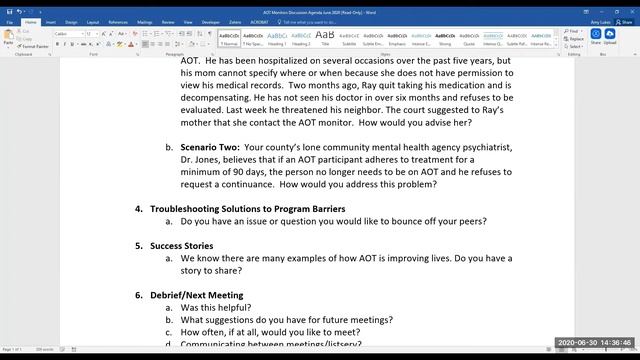 National AOT Monitor's Meeting 6/30/2020 смотреть онлайн