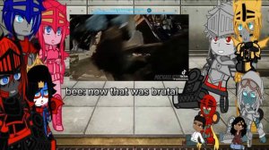 Earth spark react to Bayverse Optimus (+plus Megatron)