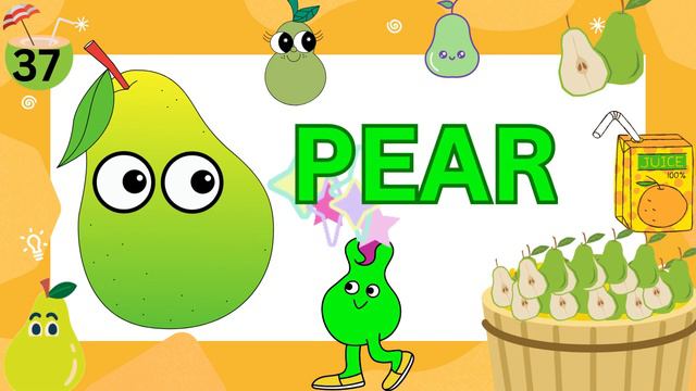 Colorful Fruits Illustration Pictures | 74 Fruits Names | Fruits Name For Kindergarten | 🍇