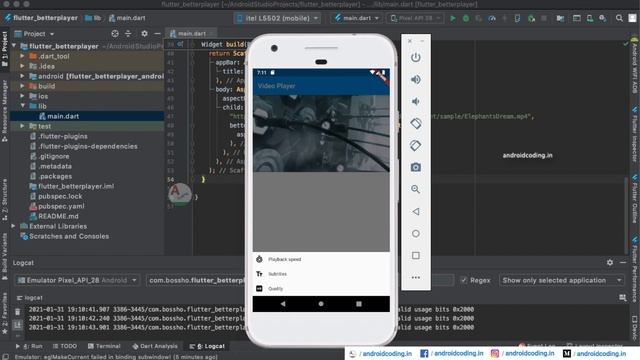 Flutter : Video player integration in your app using Better Player| Add+ Subtitles | Source in desc