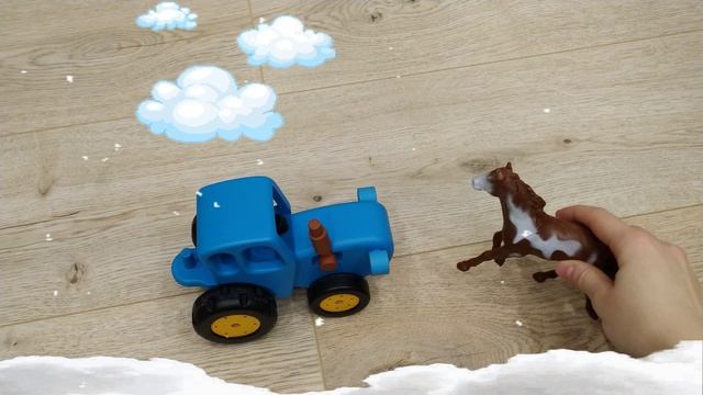 синий трактор - снеговик