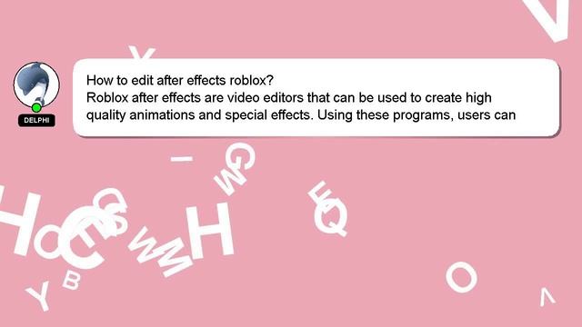 How to edit after effects roblox? смотреть онлайн