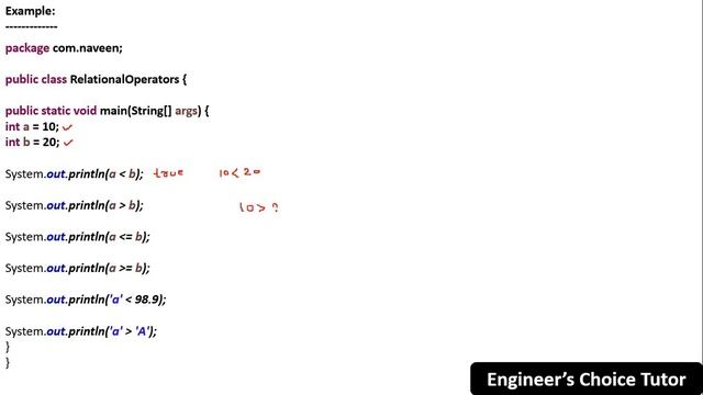 Relational Operators in Java | Java Programming Language | Java