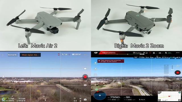DJI Mavic Air 2 vs Mavic Mini vs Mavic 2 vs Mavic Air - Range Test смотреть онлайн