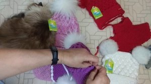 ❄️Детские зимние шапочки для девочек⏩Обзор. Вязание спицами ?