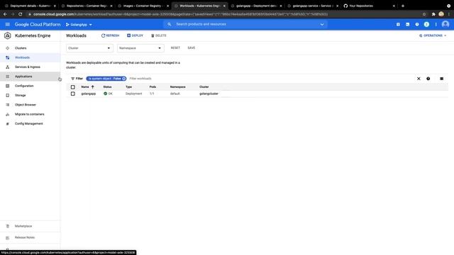 Golang Code- Container Image deployment on Kubernetes cluster