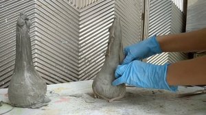 Курочки из цемента своими руками/ поделки для сада из цемента/ DIY cement chiсkens