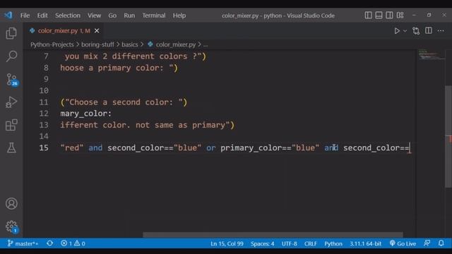 COLOR MIXER PYTHON PROGRAM #python #python3 #pythonprogramming #pythonprogram #pythontutorial